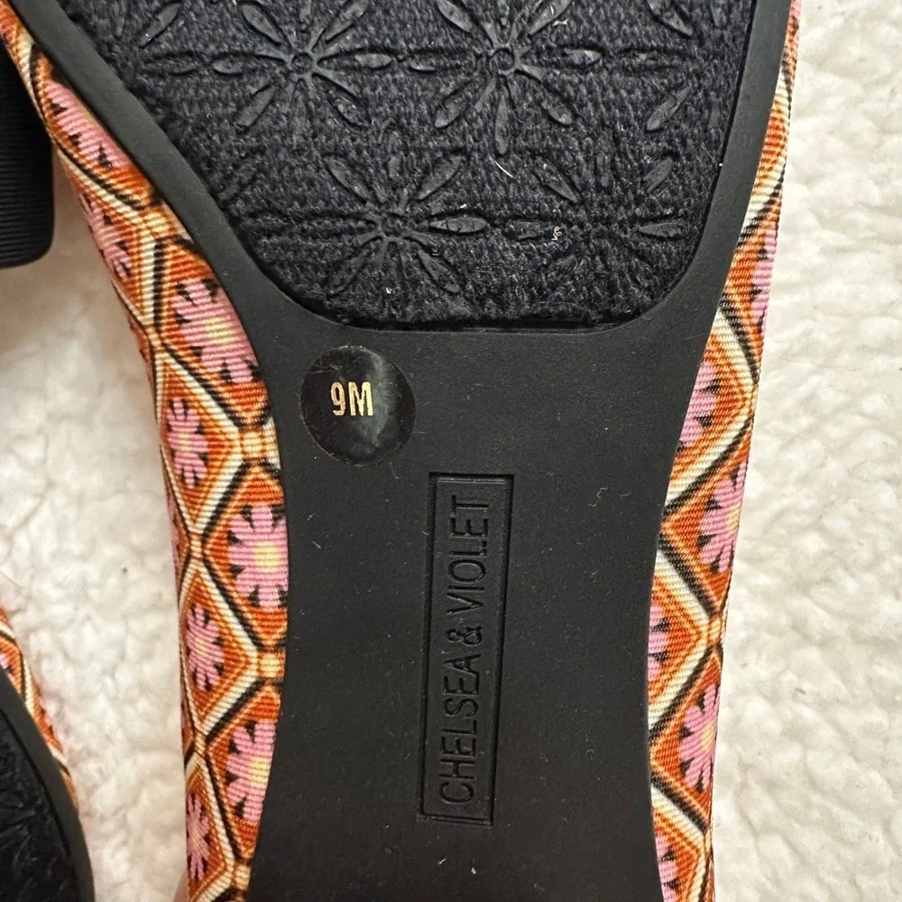Chelsea & Violet Geometric Pattern Flats - Pink and Brown